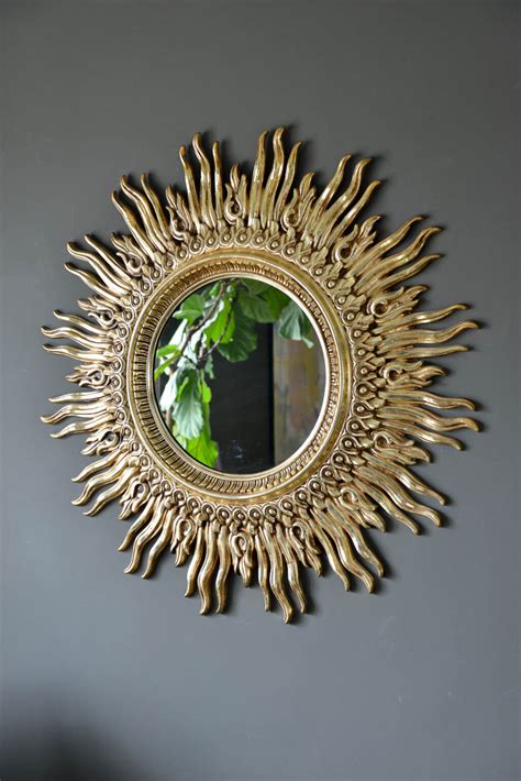 Large Vintage Sunburst Mirror Circa 1970 Authentic Mid Century