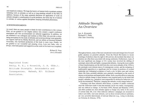 PDF Attitude Strength Antecedents And Consequences Ohio State
