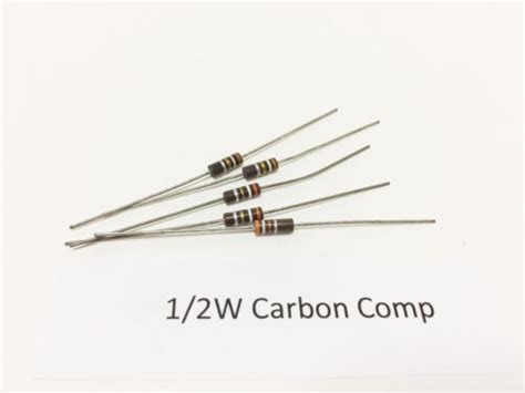 5 12w 10 Carbon Comp Resistors Ohmite Allen Bradley Vintage Nos