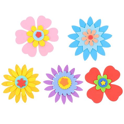 Buy Toyvian 35pcs Eva Flower Cutouts Lovely Spring Flower Wall Stickers