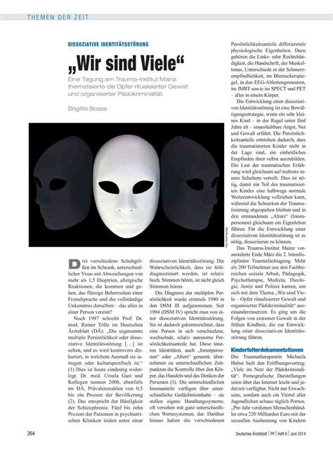 Deutsches Ärzteblatt Dissoziative Identitätsstörung „wir Sind Viele