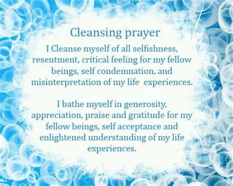 I Cleanse Myself Of All Selfishness Resentment Critical Feeling For