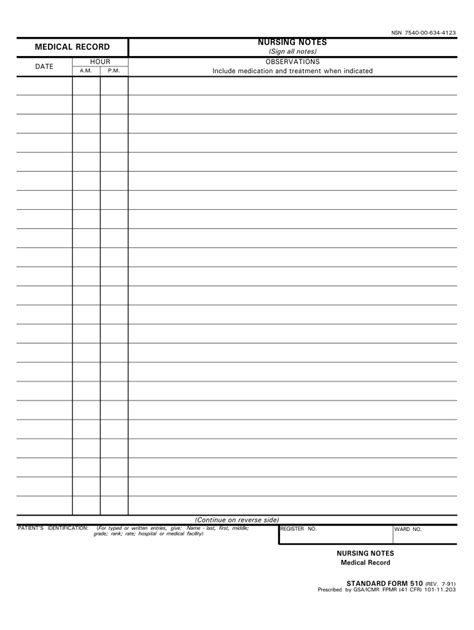 Nursing Notes Template Fill Online Printable Fillable Blank