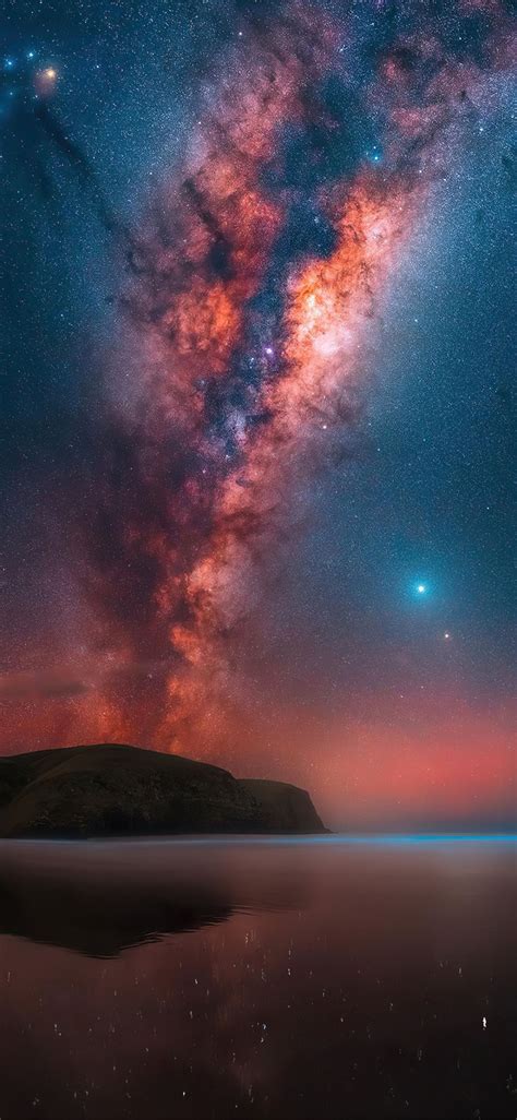 Milky Way Rises At A Remote Bay Near Christchurch Iphone X