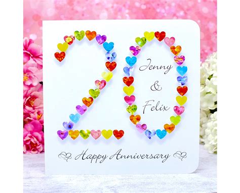 Handmade 20th Wedding Anniversary Card 20th Anniversary Etsy