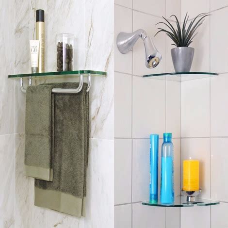 How to make easy floating shelves from scrap wood for basically free! Glass Bathroom Shelves | Floating Shelves for Bathroom ...