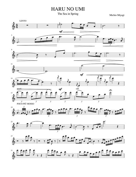 Haru No Umi Sheet Music For Flute Download Free In Pdf Or Midi