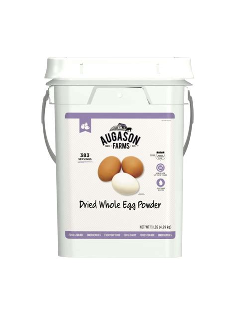 Augason Farms Dried Whole Egg Powder 383 Servings 4 Gallon Pail