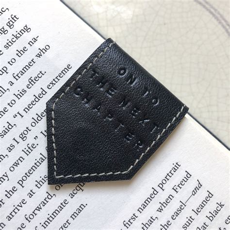 magnetic bookmark leather bookmark metallic blue w grey organic wool lining personalise