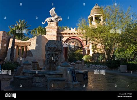 The mystic fountain at islands of adventure hi-res stock photography