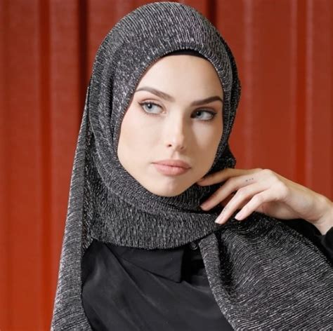 Arab Muslim Hijab Glitter Hijab Fashion Maxi Scarf Polyester Cashmere