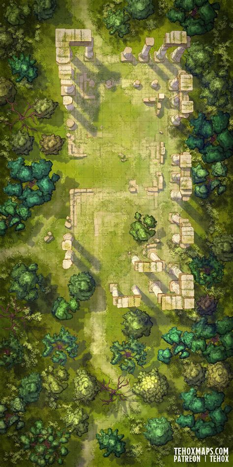 Temple Ruins Battlemap By Gamaweb On Deviantart