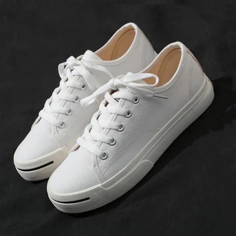 2018 Autumn Sneakers Women White Canvas Shoes Ladies Flat Heel Casual