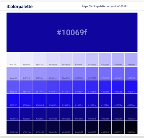 Hex Color Code 10069f Pantone Blue 072 C Color Information Hsl