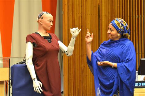 Humanoid Robot Joins Un Meeting On Artificial Intelligence