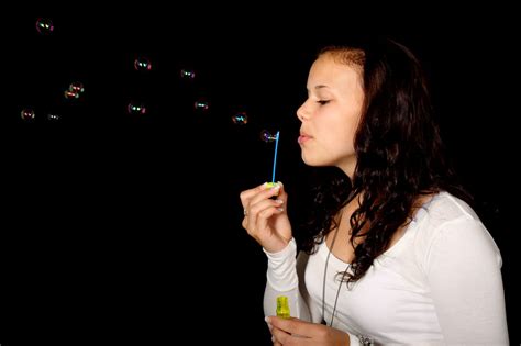 Girl Blowing Bubbles Free Stock Photo Public Domain Pictures