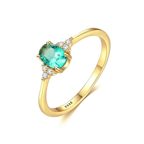 Light Green Gemstone Vintage Emerald Rings Emerald Ring Vintage