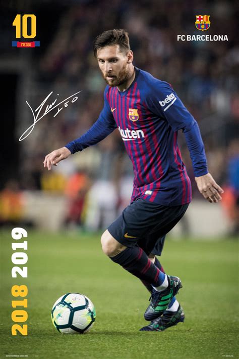 Poster Fc Barcelona Messi 2018 2019 Wall Art Ts And Merchandise