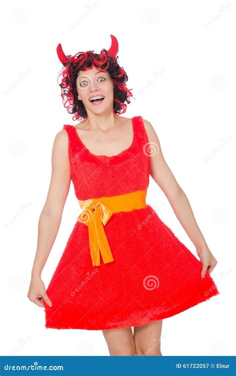 The Woman Devil In Funny Halloween Concept Stock Image Image Of Comic