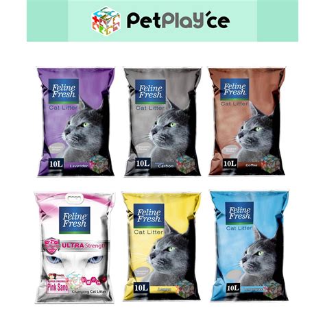 Feline Fresh Cat Litter 10l Clumping Bentonite Pink Sand 10l 5l