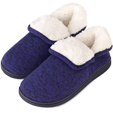 Vonmay Womens Fuzzy Slippers Boots Memory Foam Booties House Adult Shoes Indoor Outdoor Purple