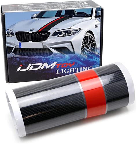 Automotive 7d High Gloss Carbon Fiber Racing Stripes Vinyl Wrap Rally