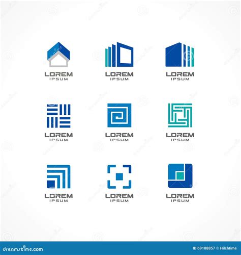 Set Of Icon Design Elements Abstract Logo Ideas For Business Company