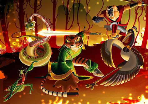 The Furious Five The Kung Fu Panda Fan Art 36560658 Fanpop