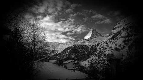 Wallpaper Mountains Nature Monochrome Gray Switzerland