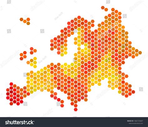 Europe Map Vector Honeycomb Territorial Plan Stock Vector Royalty Free