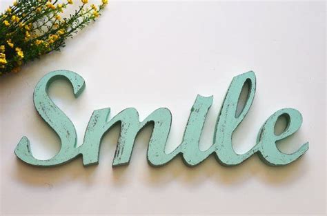 Wooden Smile Sign Smile Rustic Letters Rustic Inspirational Word