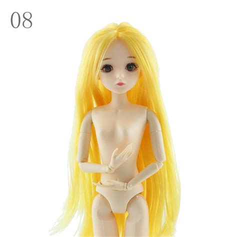 Buy 1pc 30cm Ts Nude Doll 4d Big Blue Eyes Hair Doll Diy Doll Bjd