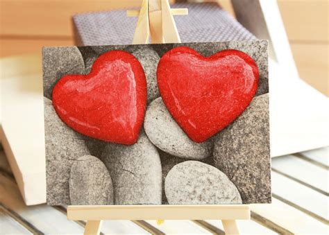 Wooden postcard, decoupage postcard, Valentines postcard with two heart, greeting postcard, Love ...