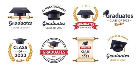 Premium Vector Graduation Label Class Of 2023 Congratulations