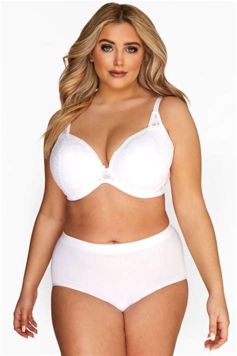 White Lace Plunge Bra Yours Clothing