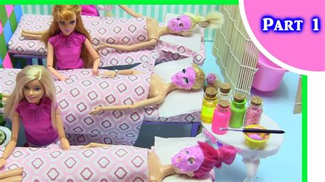 Barbie Miniature Spa Dollhouse Part 1 Foam Slime Foot Bath Hot