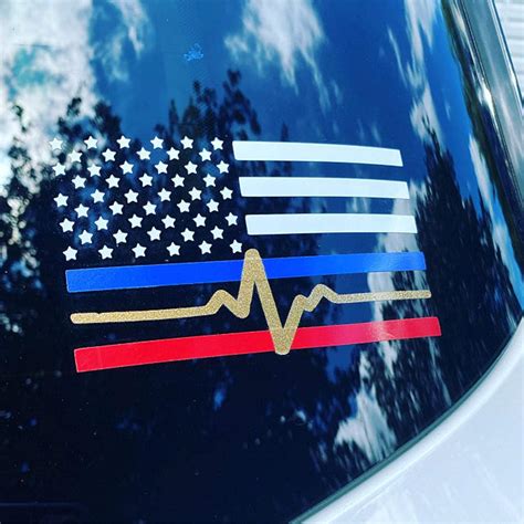 Dispatcher Decal Thin Gold Line Decal 911 Dispatch Decal Thin Gold
