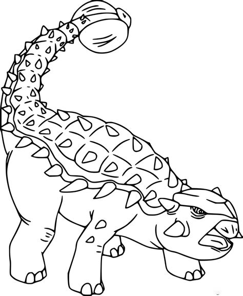 Dibujo Para Colorear Dinosaurio Ankylosaurus Dibujos Para Imprimir