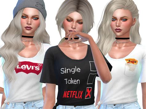 Knotted Everyday T Shirts By Pinkzombiecupcakes At Tsr Sims 4 Updates