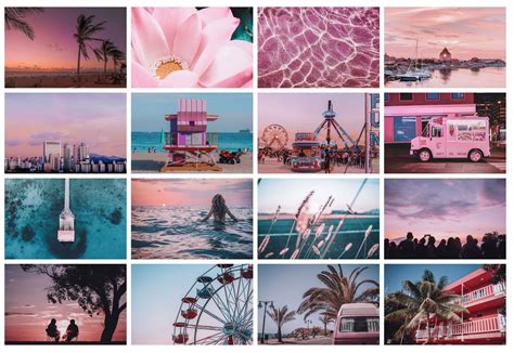 Summer Nights Pink Vsco Wall Collage Kit Photo Wall Aesthetic Etsy My