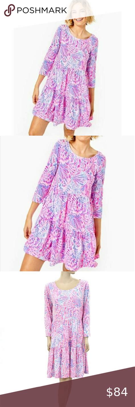 Lilly Pulitzer Geanna Swing Printed Texture Tiered Cotton Mini Dress Xs