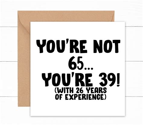 Funny 65th Birthday Card Funny Birthday Card For 65 Year Old Etsy
