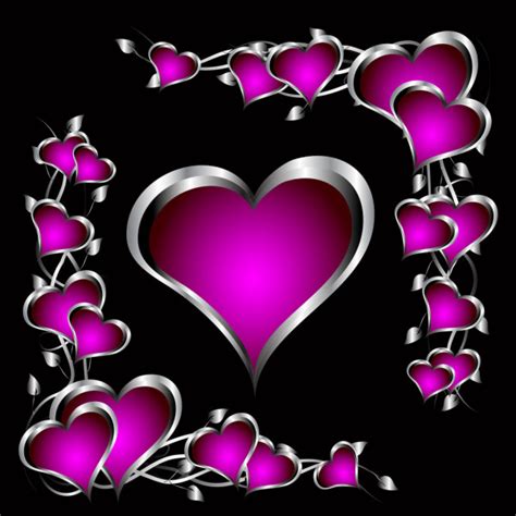 A Purple Hearts Valentines Day Background Stock Vector Image By