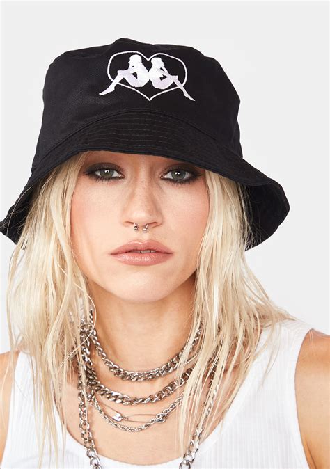 Kappa Black Authentic Tychy Bucket Hat Dolls Kill