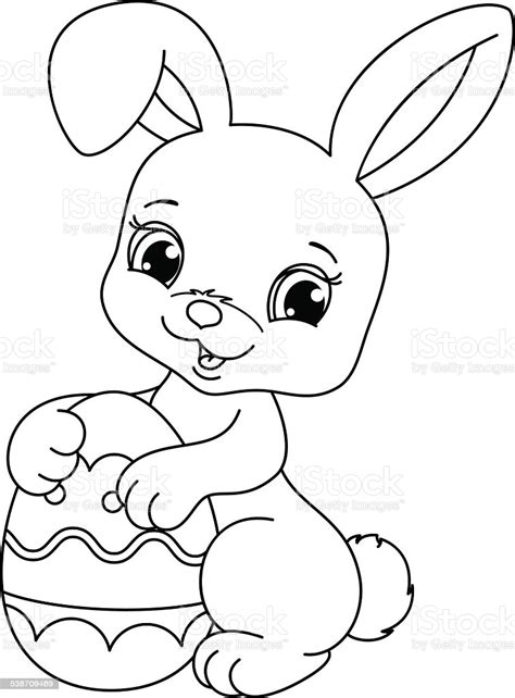 Rabbit pages for toddlers cute bunnies and. Easter Bunny Coloring Page Stock Illustration - Download ...