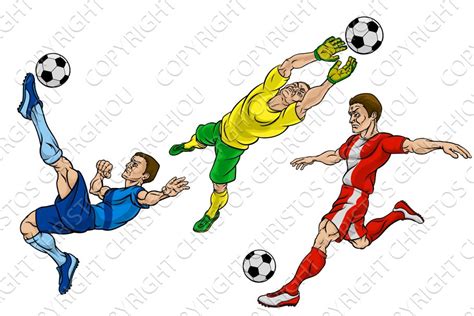 Cartoon Football Soccer Players Set Creative Daddy