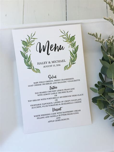 See more ideas about rustic chic wedding, rustic wedding, wedding. Rustic Menu Card wedding Menu Card Greenery Wedding Menu | Etsy