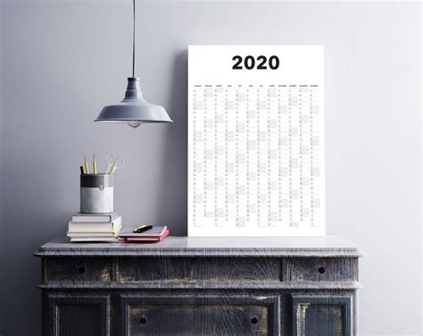 2020 2025 Vertical Yearly Calendar Printables 5 Year Set Of Etsy