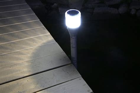 Round Solar Dock Post Lights For Pipe Supported Docks