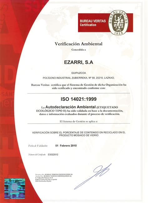 Certificaciones Ezarri